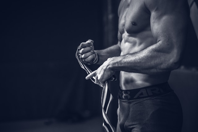 Man completing his workout
